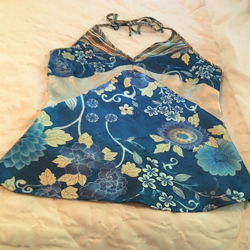 Beautiful Silky Fitted Halter Blouse